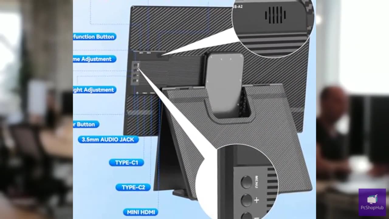 Laptop Screen Extender 23.8", 1080P FHD, IPS Portable Monitor with Rotable Detac