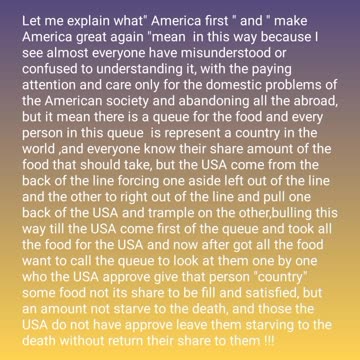 Let me explain what" America first " and " make America great again " mean