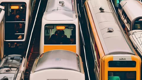 Crowded trains in Japan