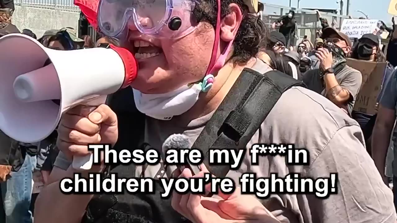 Insane liberal hollers nonsense at LA riots