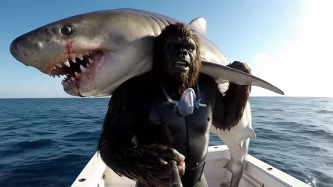 Bigfoot vs Shark — Full Ocean Hunt Caught on Camera