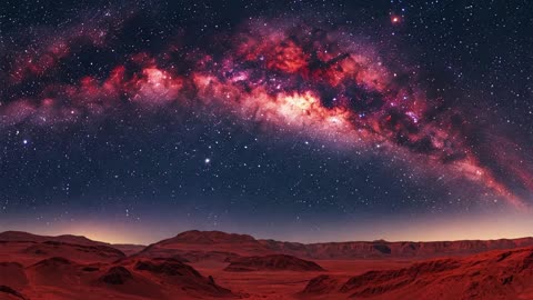 Gaussian Red Noise - Martian Night Sky Visuals For Sleep & Relaxation - 4 Hours