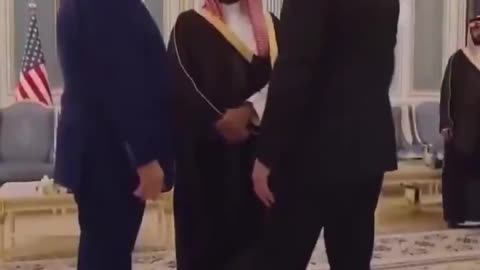 President Trump, Elon Musk and Crown Prince Mohammed bin Salman at Al Yamama Palace.