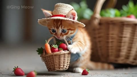 Tiny Kittens Try Gardening For The Very First Time(1080P_HD)