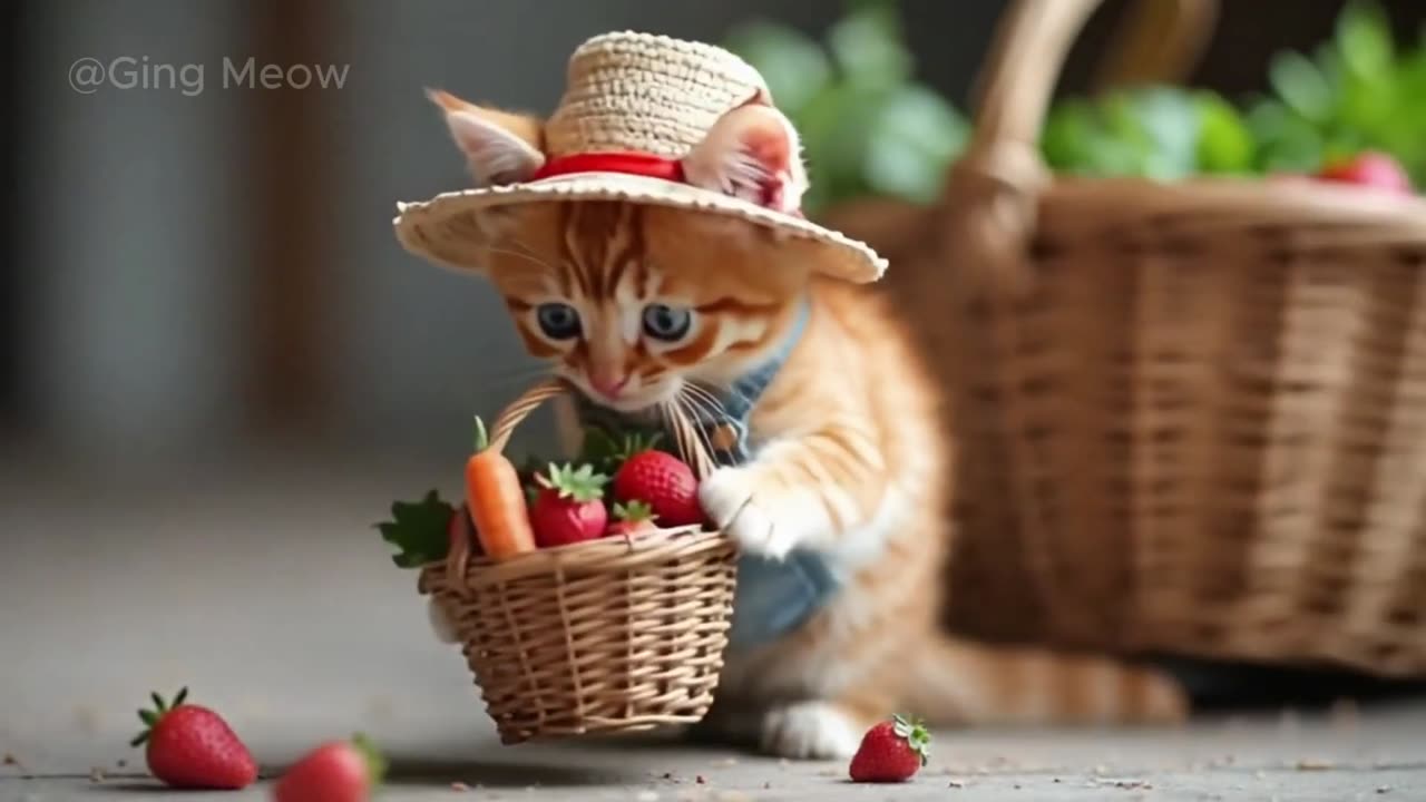 Tiny Kittens Try Gardening For The Very First Time(1080P_HD)