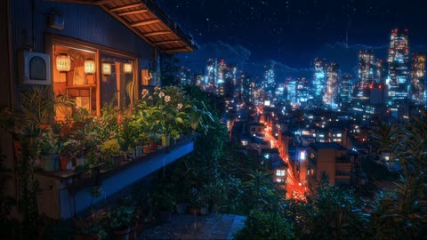 Neon City Nights 🌃 | Calm Rainy Beats for Studying & Sleeping
