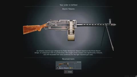 Enlisted: The Maxim–Tokarev first domestic Soviet light machine gun accepted for service.