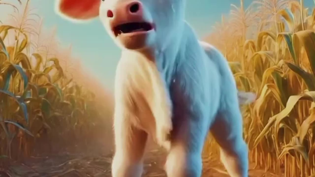 Hard Working Cow And Naughty Monkey