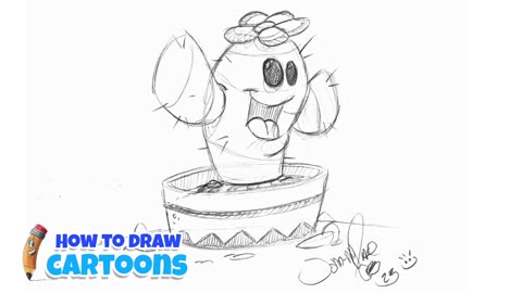 How to Draw a Cartoon Cactus