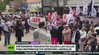 Enfermeros paraguayos protestan por mejores condiciones laborales
