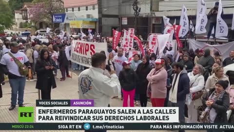 Enfermeros paraguayos protestan por mejores condiciones laborales