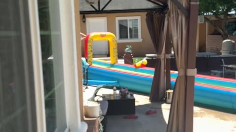 Dad Attempts to Slip and Slide