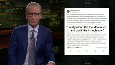 Bill Maher continued to explain that he was stunned to see Trump treat him warmly