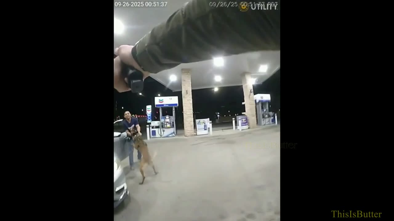 K9 from the North Las Vegas Police arrest 36-year-old Hector Andres Rodriguez for multiple shootings