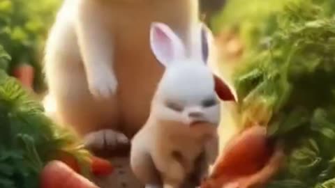 Rabbit rescue for puppy dog #rabbit #animalrescue