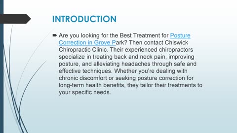 Best Posture Correction in Grove Park?