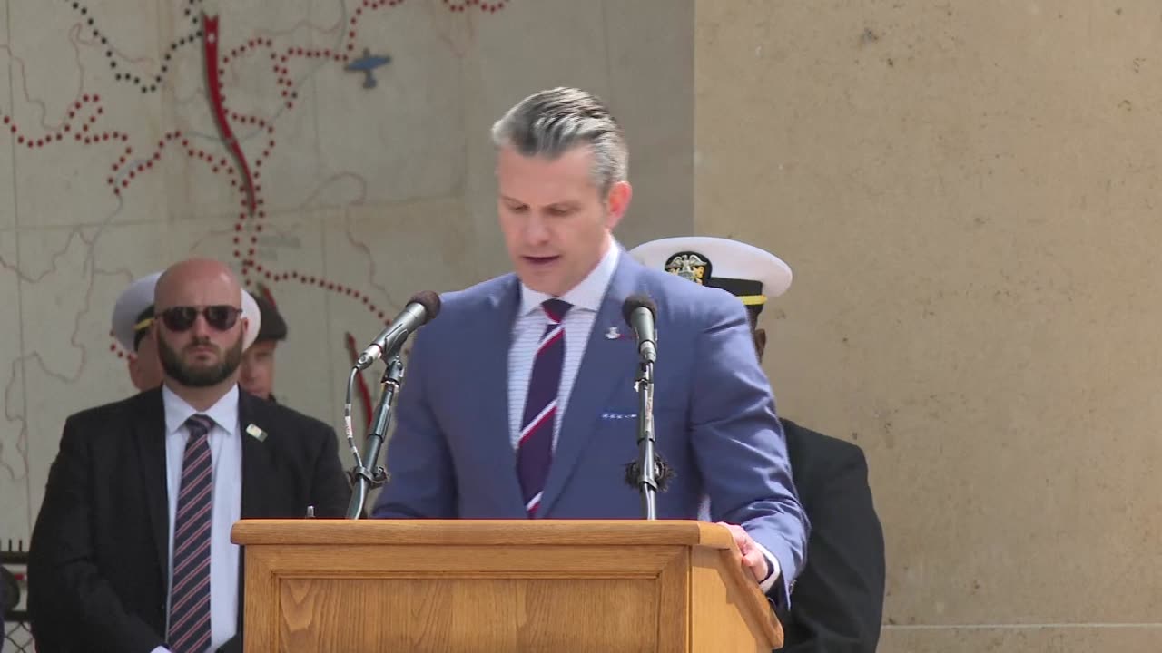 Pete Hegseth attends D-Day anniversary ceremony in Normandy - June 6, 2025