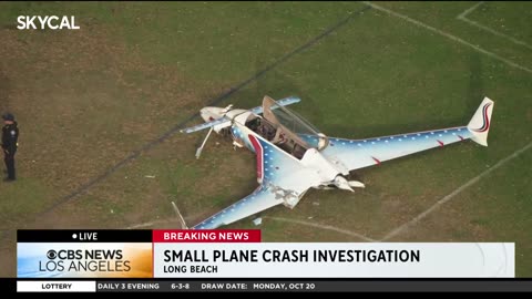 Small plane crashes in Long Beach soccer field.