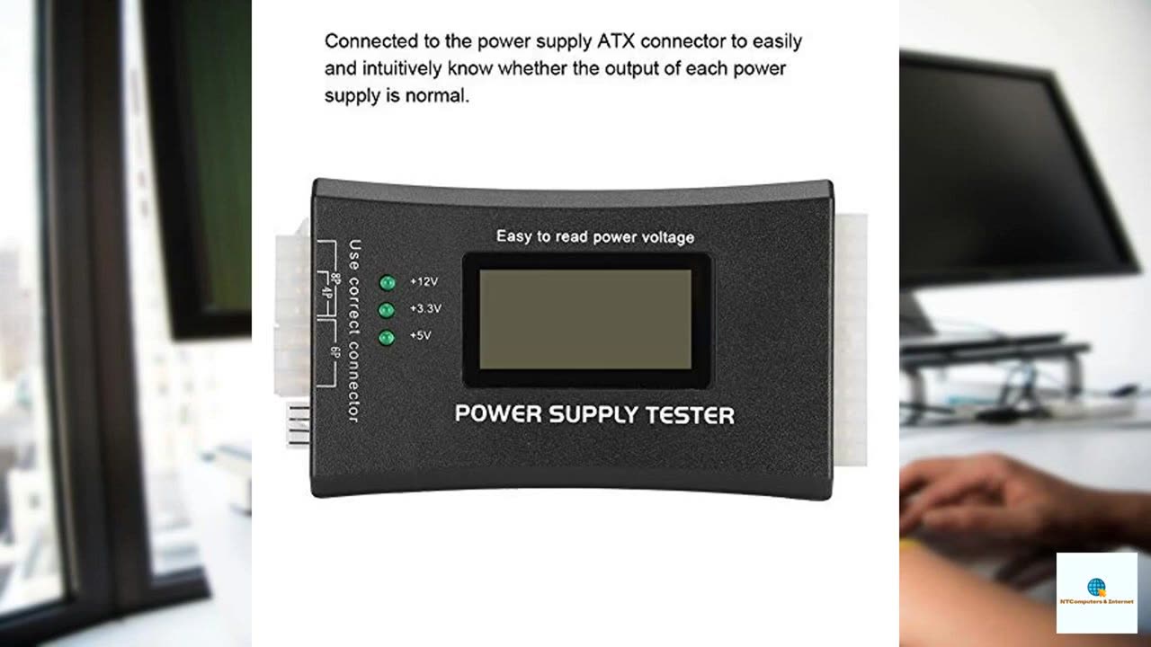 SUNGOOYUE PC Power Supply Tester with LCD Display for PC Connectors Computer Host Inspecti