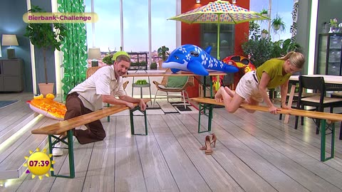 SAT.1-Frühstücksfernsehen Bierbank-Challenge mit Boschi und Alina - Sat1