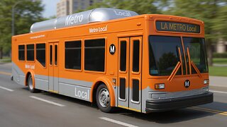 Orange Metro Bus NABI 40LFW Driving On The Road