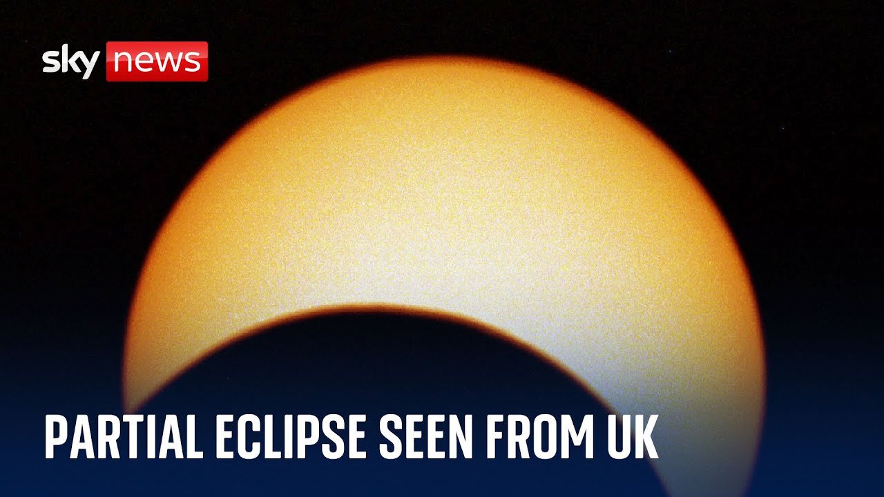 Sun obscured over the UK in partial solar eclipse