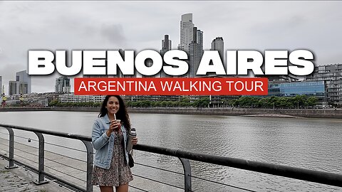 Buenos Aires, Argentina on a cloudy Friday evening. Relaxing walking tour