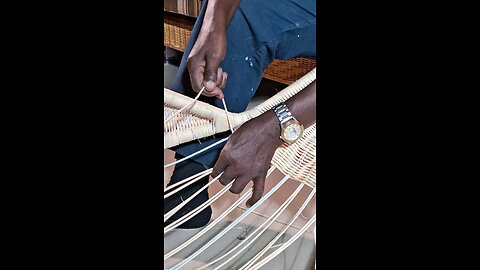 Weaving On Rattan Viking Frame