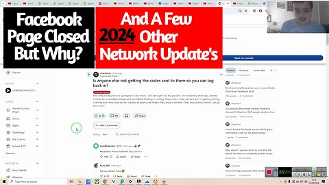 Why The Facebook Page Had To Be Deleted, And A Few Network Update's