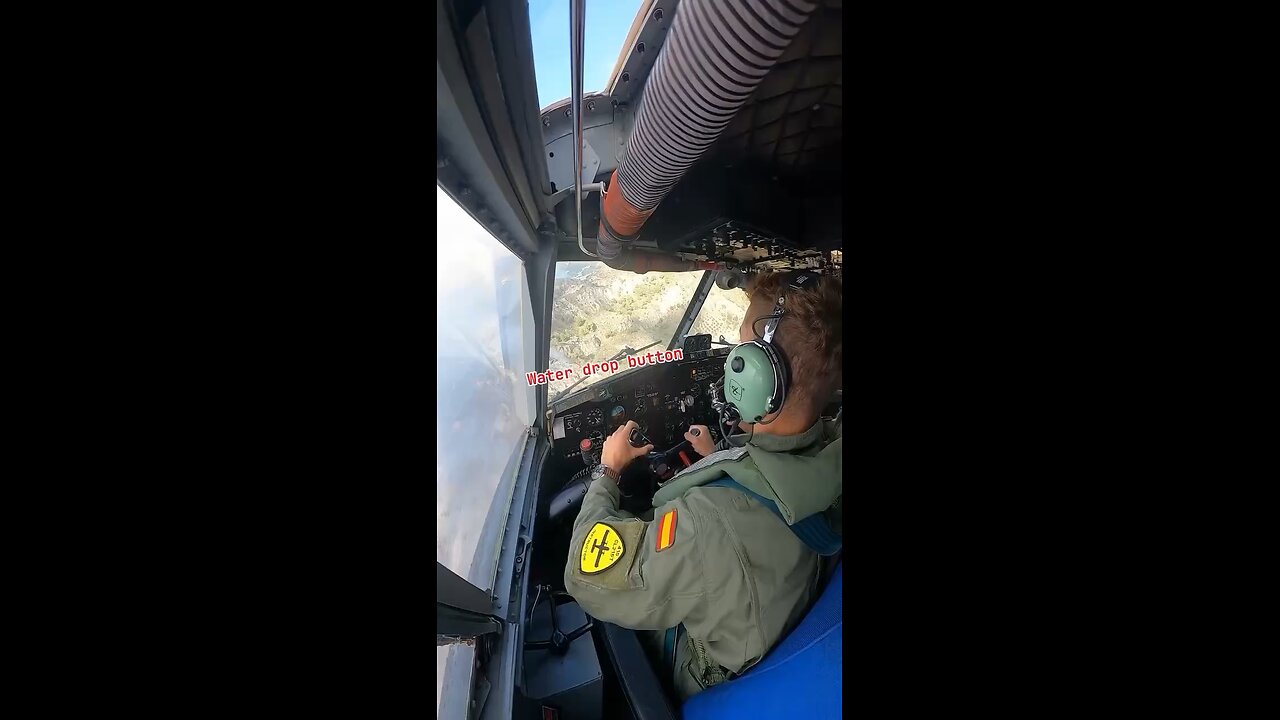 A firefighter’s cabin view while releasing water over the Los Angeles fires. #wow