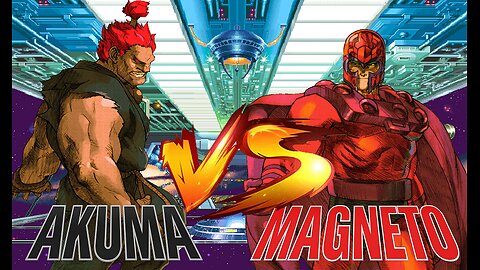 [Quick-ie Fight-#096]: 🔥 Akuma vs Magneto – Battle on Asteroid M | CAPCOM-Style Arcade Fight 💥🎮