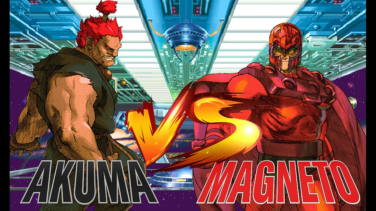 [Quick-ie Fight-#096]: 🔥 Akuma vs Magneto – Battle on Asteroid M | CAPCOM-Style Arcade Fight 💥🎮