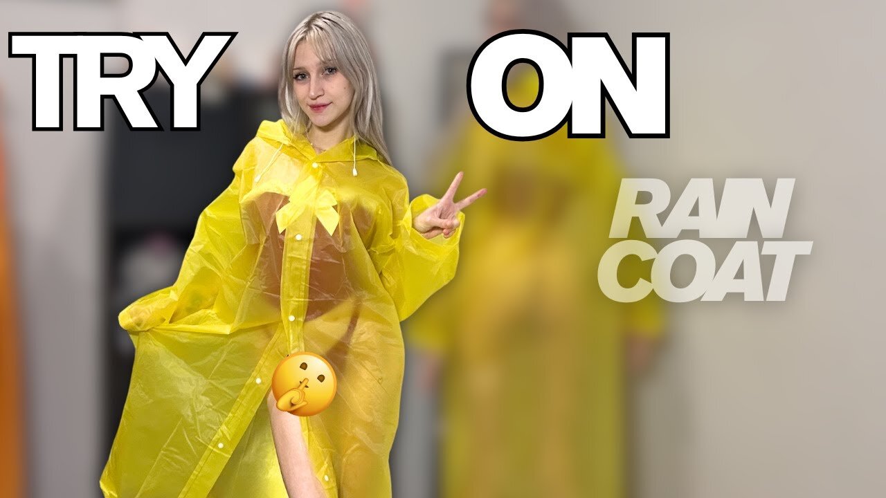 4K Rainy Day Look | Yellow Raincoat Try-On