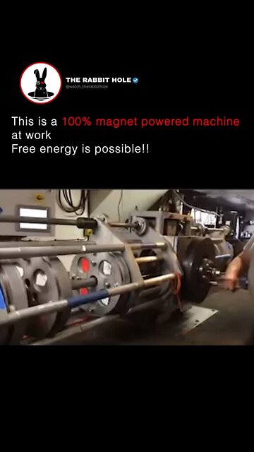 This is a 100% magnet powered machine at work, free energy is possible