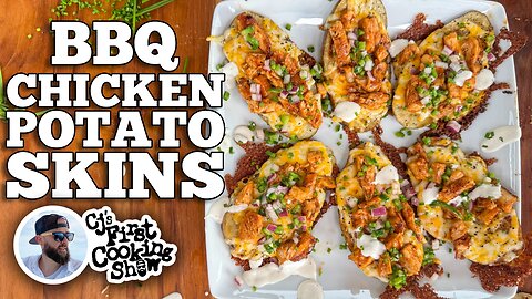 CJ's BBQ Chicken Potato Skins on the Blackstone Griddle