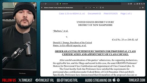 ABORTION IS OVER, Judge Grants Class Cert TO FUTURE PERSONS In HILARIOUS Backfire On ACLU | Tim Pool