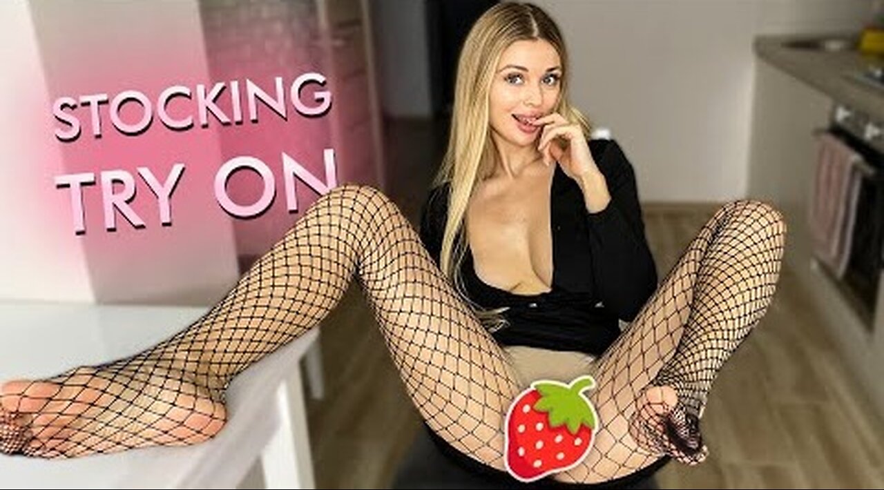 [4K USA] FISHNET SEE-THROUGH PANTYHOSE & MESH STOCKINGS REVIEW! SOLES AND FEET! Tights & NEW DRESS