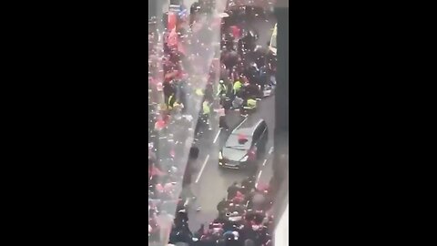 NOW - Car plows into crowd during Liverpool victory parade.