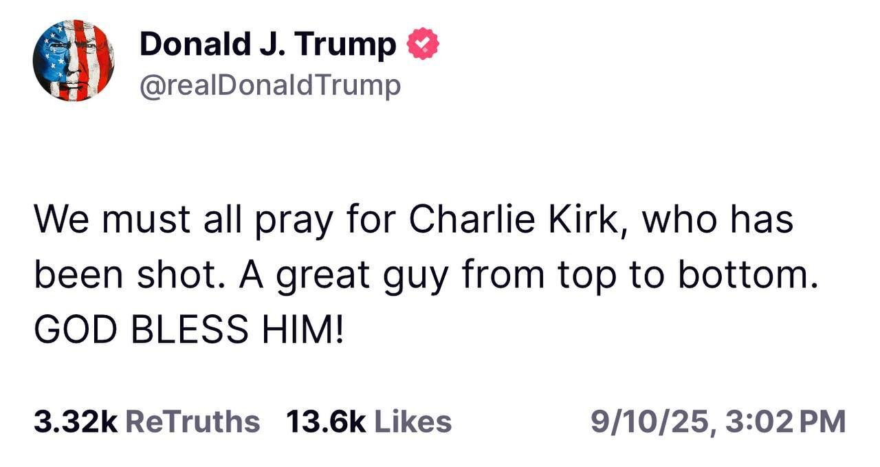 Charlie Kirk ist verstorben. Beileid an die Familie.