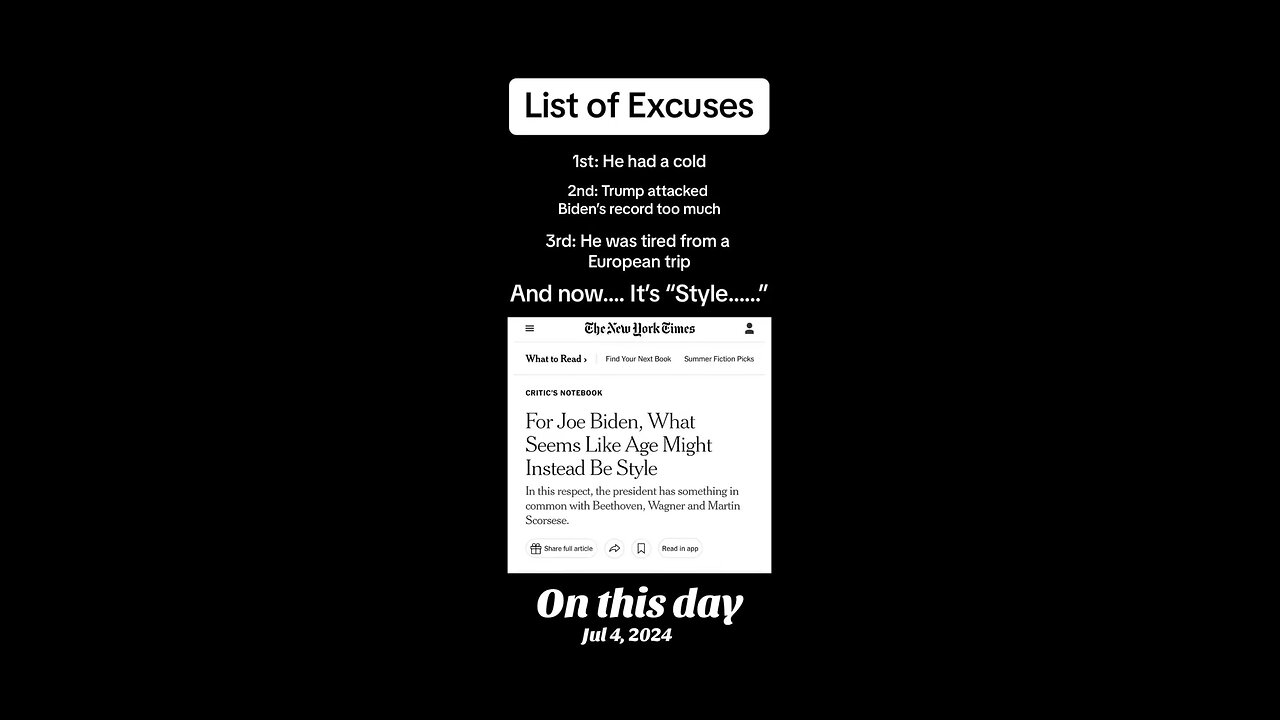 FLASHBACK: The excuses made for Biden’s 2024 debate performance…
