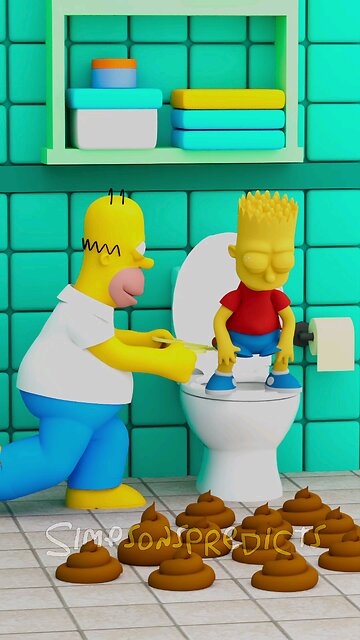 Bart Poopoo Is Stuck! 🚽😂 #shorts #funny