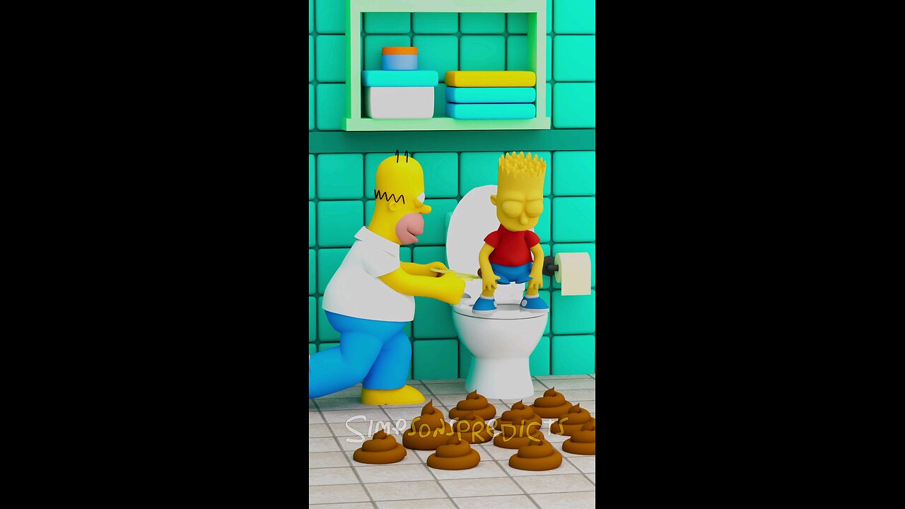 Bart Poopoo Is Stuck! 🚽😂 #shorts #funny