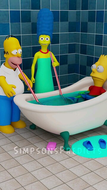 Bart's Bathtub Surprise! 🛁😱 #shorts #funny #animation #simpsons