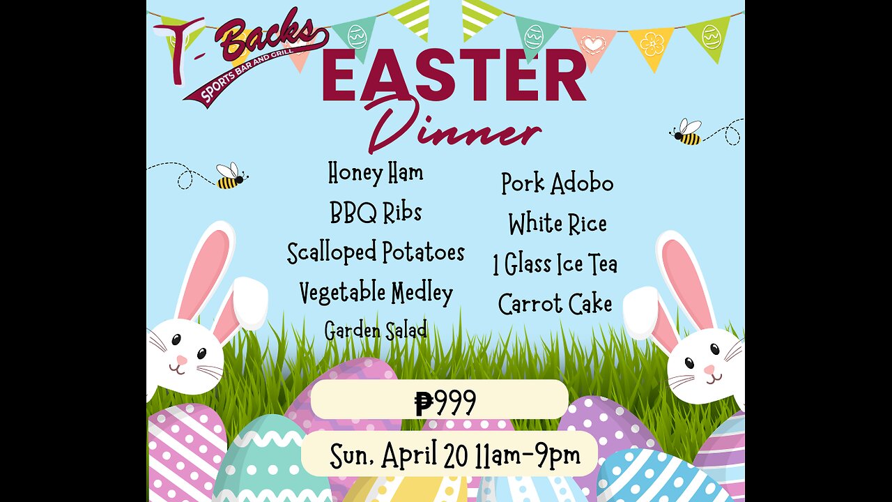 T-Backs Sports Bar and Grill Sports Schedule and Hot Dog Special for Easter Sunday April 20, 2025