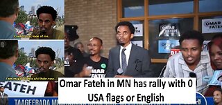 Omar Fateh in MN has really with 0 USA flags or English