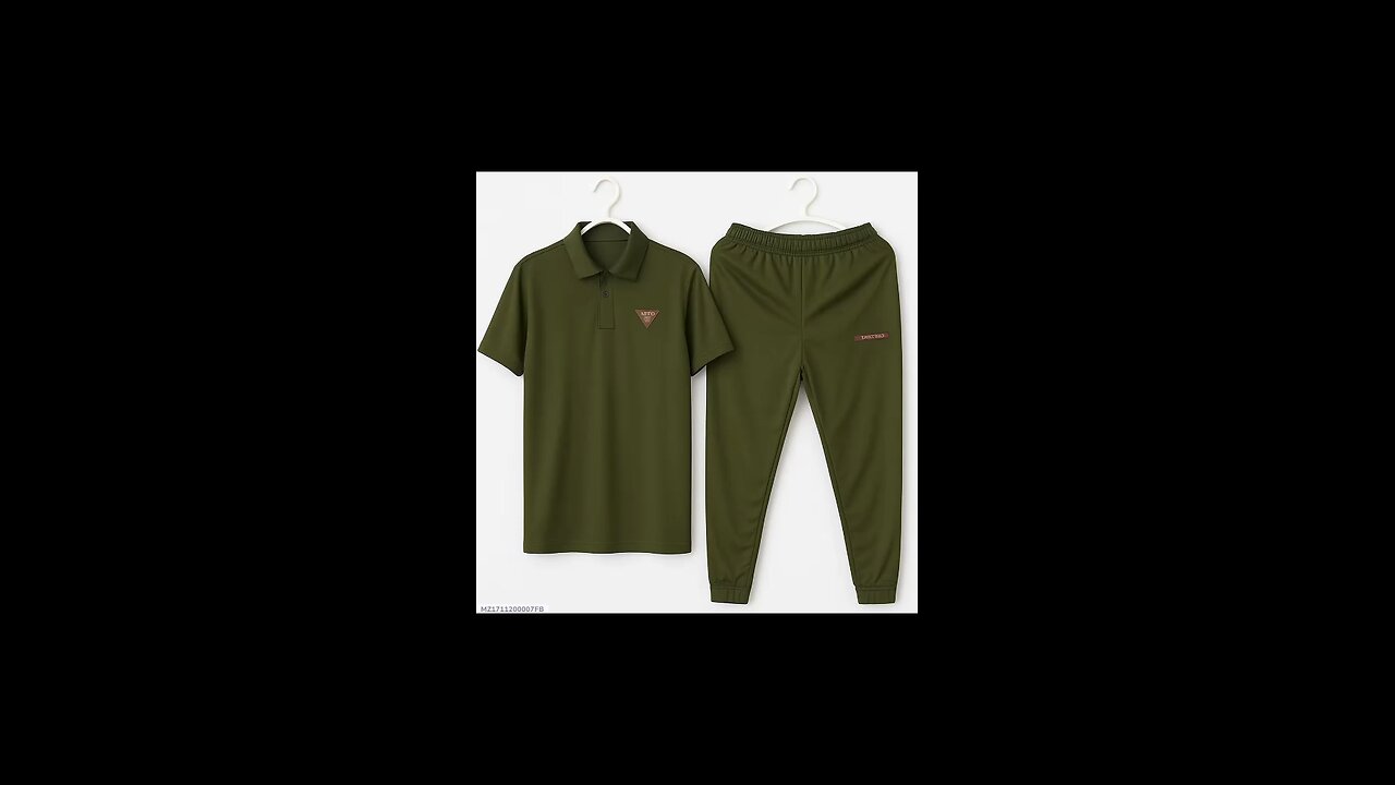 Men's Dri Fit Green Track Suit - 2 Pcs Set with Collar and Texture Design
