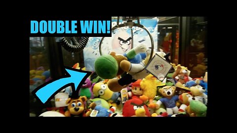 CRAZY DOUBLE WIN AT THE CLAW MACHINE! Arcade Games