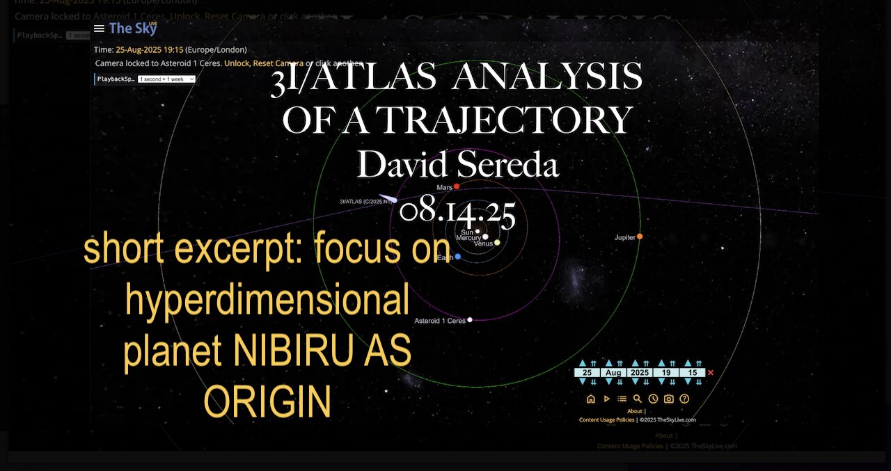 3I/ATLAS SHORT EXCERPT FROM INTERVIEW FOCUS ON NIBIRU
