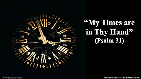 “My Times are in Thy Hand” (Psalm 31), a daily Bible study from www.HeartofAShepherd.com.