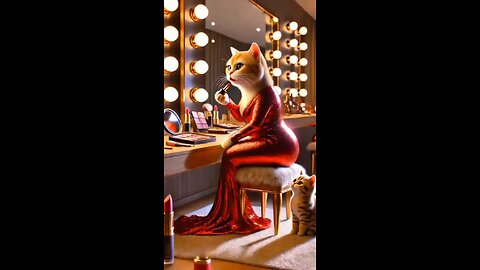 "Stylish Cat Gets a Glam Party Makeover! 🐱💄🎉"